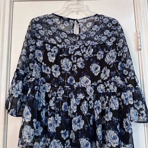 Lucky Brand Blue Floral Blouse - Picture 4 of 5